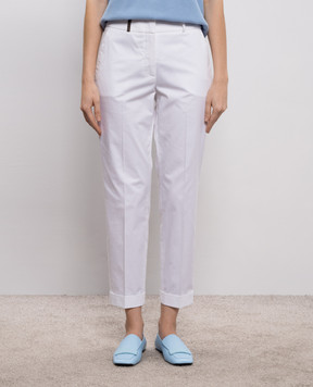 Peserico Білі штани з брендовим патчем A0458801964