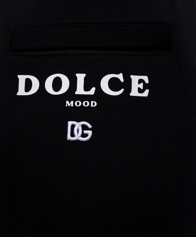 Dolce&Gabbana Чорні спортивні штани з принтом логотипа FTDL1ZHU7P4 зображення 5