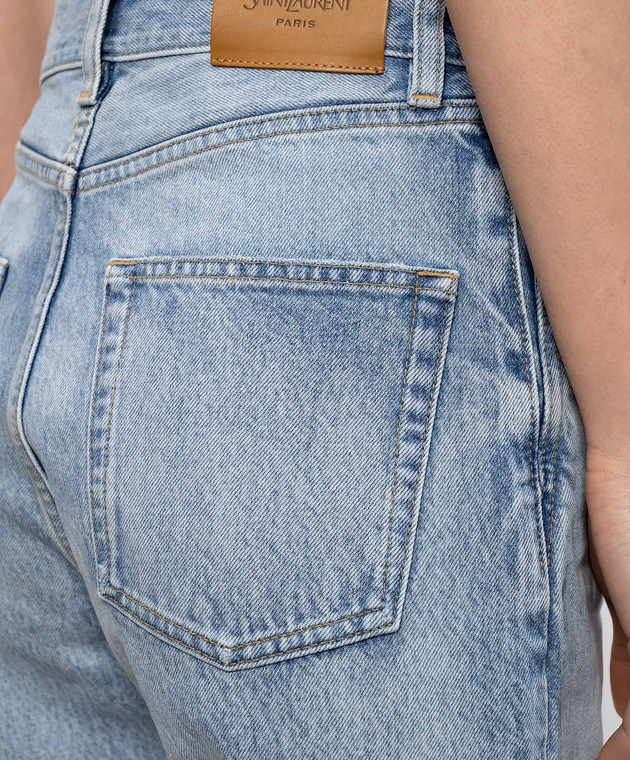 Saint Laurent Голубые джинсы с эффектом потертости 813269Y35AQ изображение 5