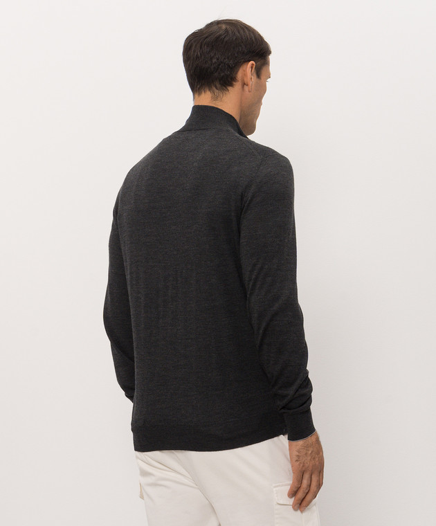 Brunello Cucinelli Темно-серый кардиган из шерсти и кашемира M2400106 изображение 4