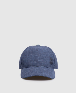 Brett Johnson Синяя кепка из шерсти, шелка и льна с эмблемой SS26CAP13Z470OCE1