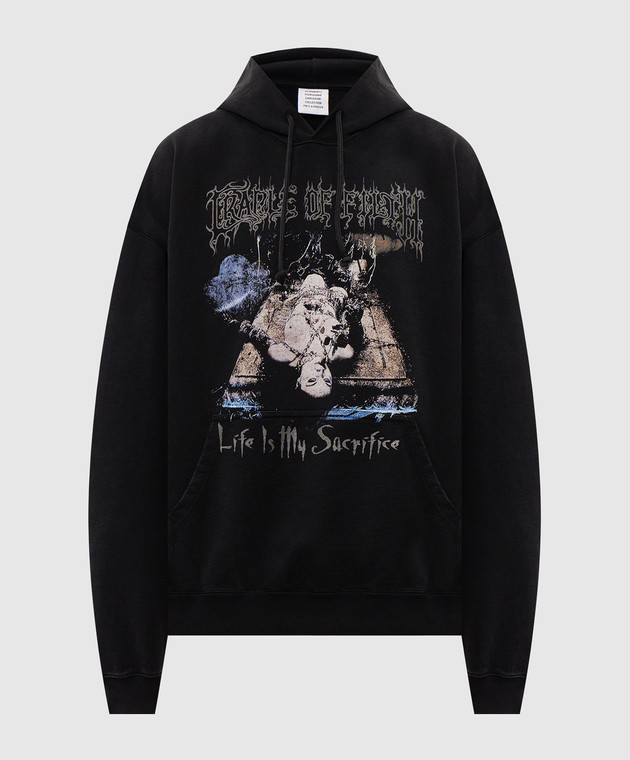 Vetements Черные худи с принтом MH27HD205Bm