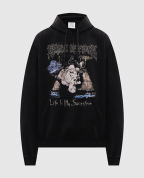 Vetements Черные худи с принтом MH27HD205Bm