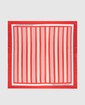 Ermanno Scervino Червона хустка із шовку в смужку D482R300XZM