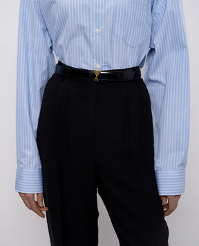 Ami Paris Чорний глянцевий ремінь з емблемою UBL209AL0139