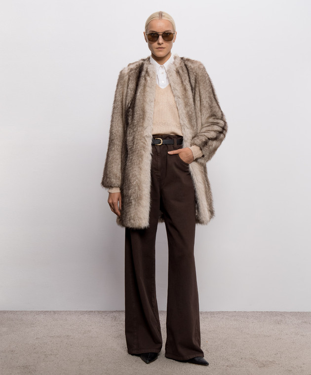 Twinset Бежевое пальто с градиентом 262TP2241 изображение 2