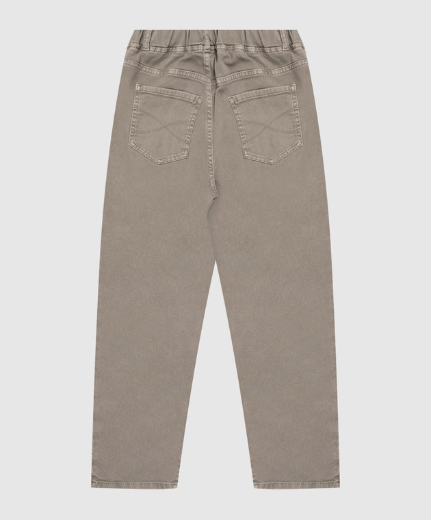 Brunello Cucinelli Детские джинсы цвета хаки B277PD306C изображение 2