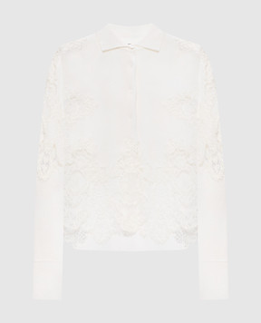 Ermanno Scervino Білий кардиган з вовною мериноса з мереживом D475K301APTQN