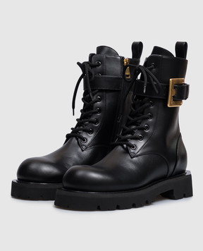 Balmain Черные кожаные ботинки HN1TC292LVIT