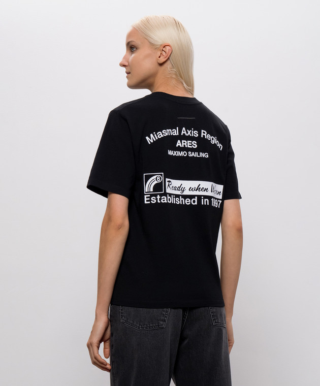 Maison Margiela MM6 Чорна футболка з фактурним принтом S62GD0223M20048 зображення 4