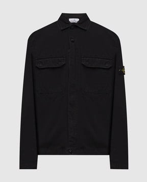 Stone Island Черная рубашка с логотип патч K2S151200009S0211