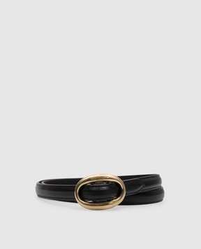 Saint Laurent Чорний шкіряний пояс з гравіюванням логотипа 756409AACJG