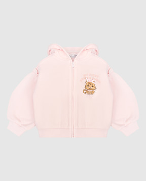 Dolce&Gabbana Детская розовая спортивная куртка с принтом логотипа L2JWCKG7PNM