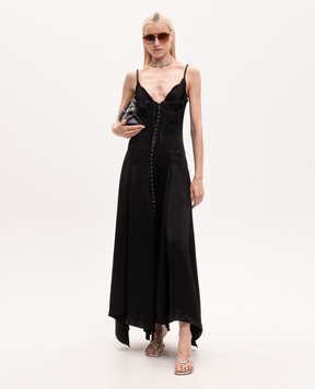Alexander McQueen Чорна сукня максі зі шнурівкою 863779QEAHZ