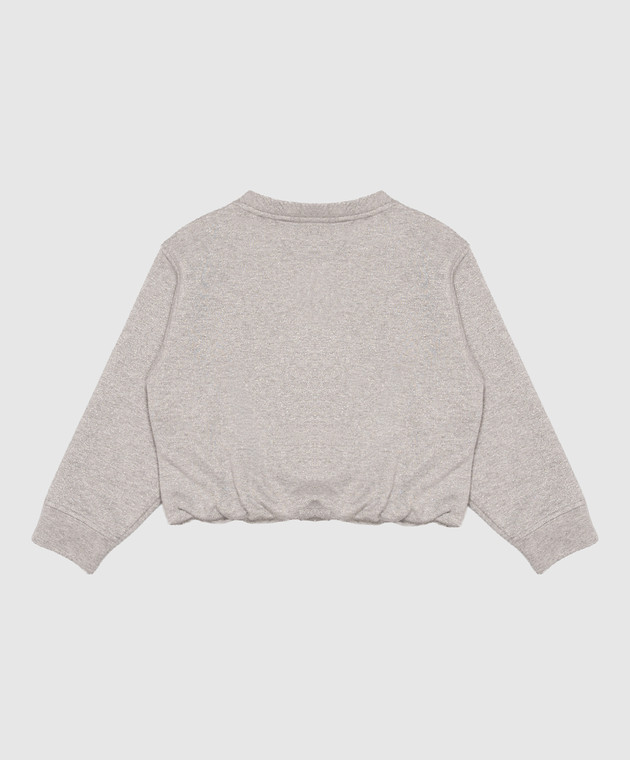 Brunello Cucinelli Детский серый свитшот с люрексом BD983E457A изображение 2