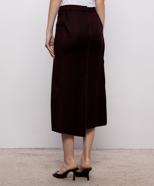Victoria Beckham Коричнева спідниця з вовни 1326WSK007362A зображення 3