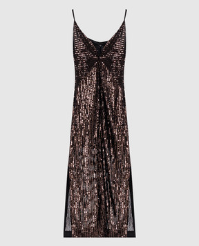 Twinset Коричнева сукня в паєтки 262TT2140