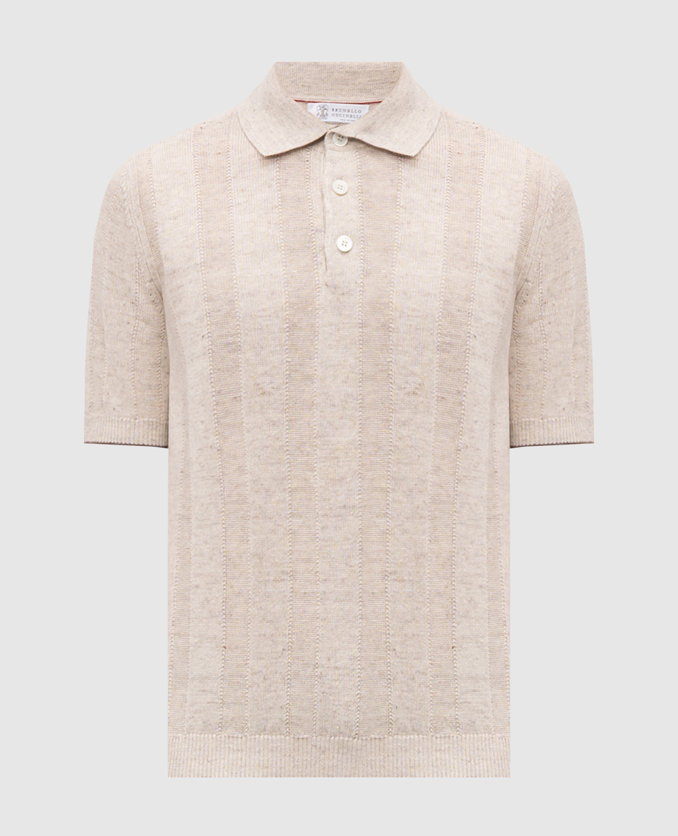 Поло бежевого цвета с леном