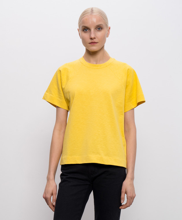 Max & Co Жовта футболка Oteso з льоном прямого крою MCOTESO зображення 3