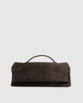 Brunello Cucinelli Коричневий замшевий клатч з ланцюжком моніь MBDLB2815P