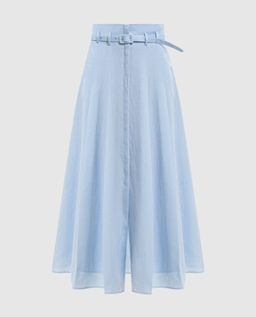 Gabriela Hearst Голубая юбка миди Dugald из льна X003036LA003