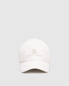 Brunello Cucinelli Біла кепка з вишивкою емблеми M252D9850