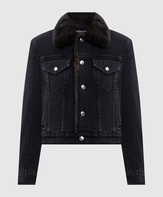 Alexander Wang Чорна джинсова куртка з ефектом потертості 4DC4262905