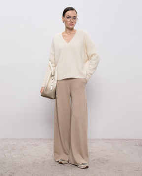 Demiur Белый пуловер с шерстью альпаки ALP103