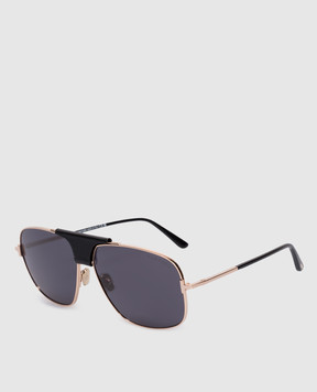 Tom Ford Золотисті сонцезахисні окуляри Tex з логотипом FT1096
