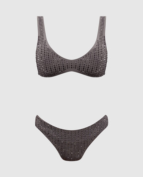 Venuja Серый купальник Malibu с кристаллами BI005B