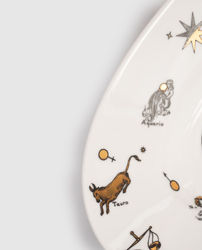 Fornasetti Біле порцелянове овальне блюдо Astronomici P44Z300