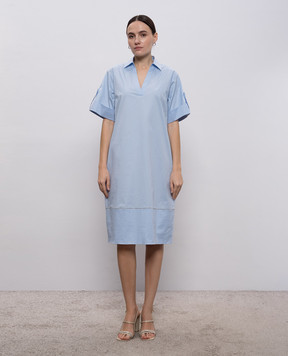 Peserico Блакитна сукня з ланцюжком моніль A0251301979