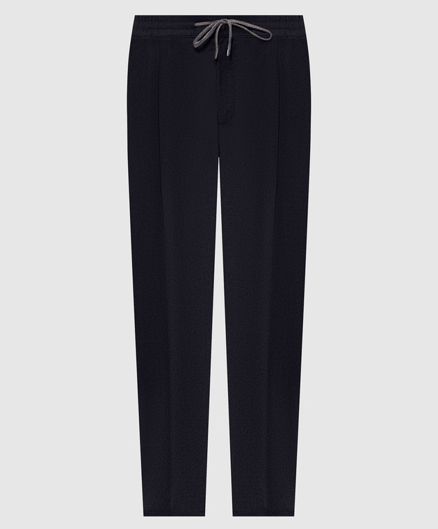 Cashmere&Whiskey Синие брюки из шерсти и кашемира 02556R0775
