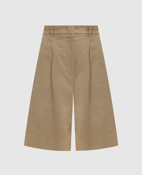 Max Mara Коричневые бермуды CARAVAN из льна MSTCARAVAN