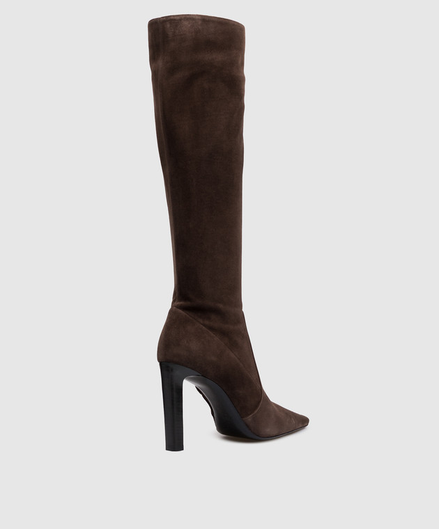 Saint Laurent Коричневые замшевые сапоги FRANCOISE 84157427D00 изображение 3