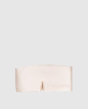 Dore & Rose Бежевая маска для сна из шелка с логотипом DEEPSLEEPMASK