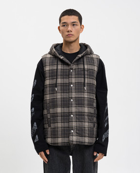 Off-White Сірий жилет в клітинку 44MGA22BF5F001