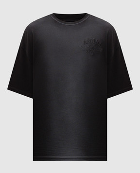 AMIRI Чорна футболка з вишивкою логотипа AMTOJR1157