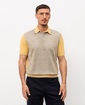 Stefano Ricci Желтое поло с шелком в узор K616461P13F26223