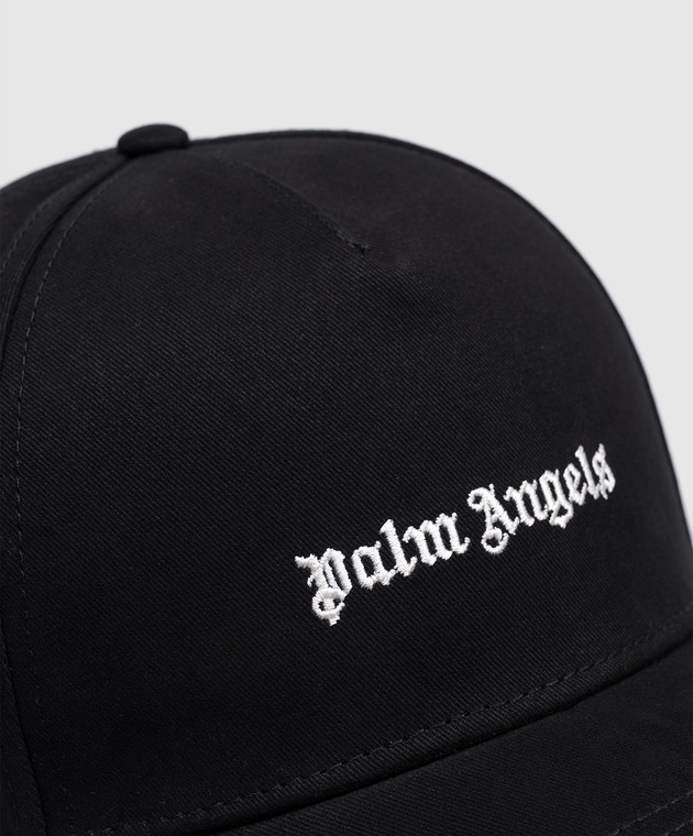 Palm Angels Черная кепка с вышивкой логотипа PMLB104S26FAB004 изображение 4