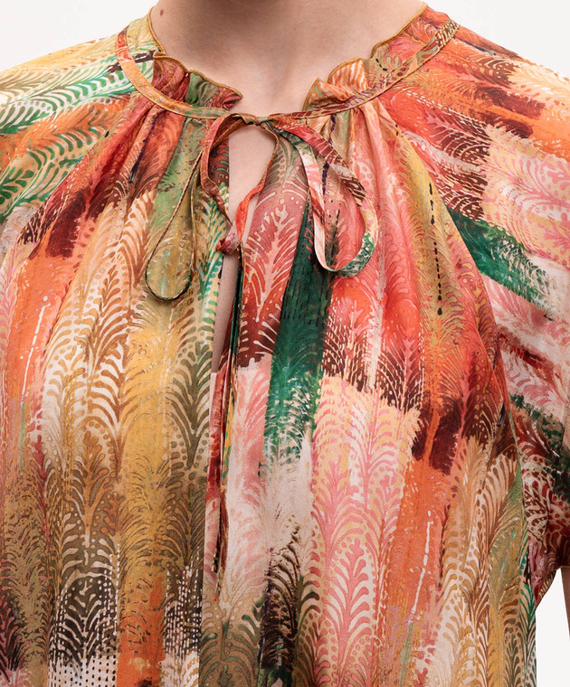 Momoni Платье из шелка PALOMA с оборкой MODR02202MO изображение 4