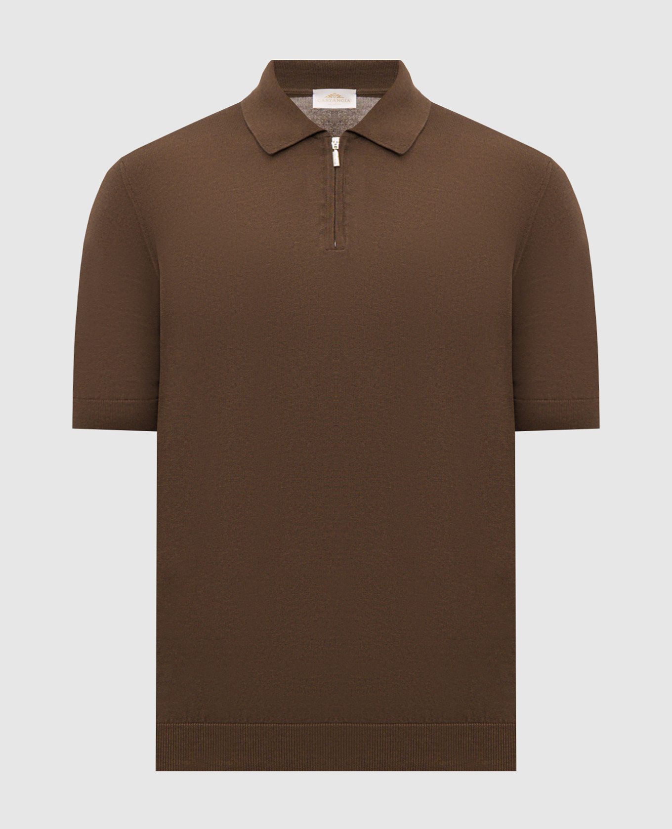 Коричневое поло с шелком