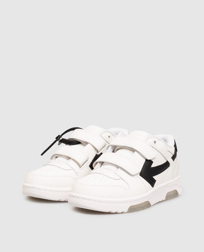 Off-White Дитячі білі шкіряні кросівки Out Of Office OBIA008C99LEA002