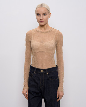 Momoni Бежевий топ WAINA з мережива MOTS011MO48