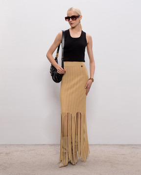 Balmain Черная майка в рубчик GF0EB075BD10