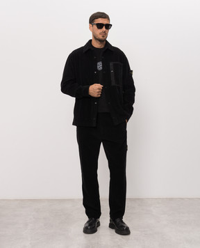 Stone Island Черная рубашка с патчем логотипа L2S151200016S0212