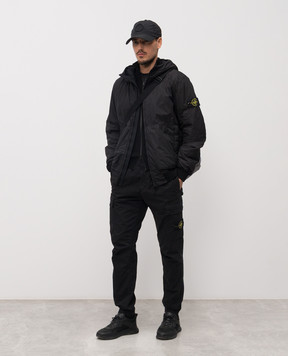 Stone Island Черная куртка с логотипом патча L1S154100110S0A23