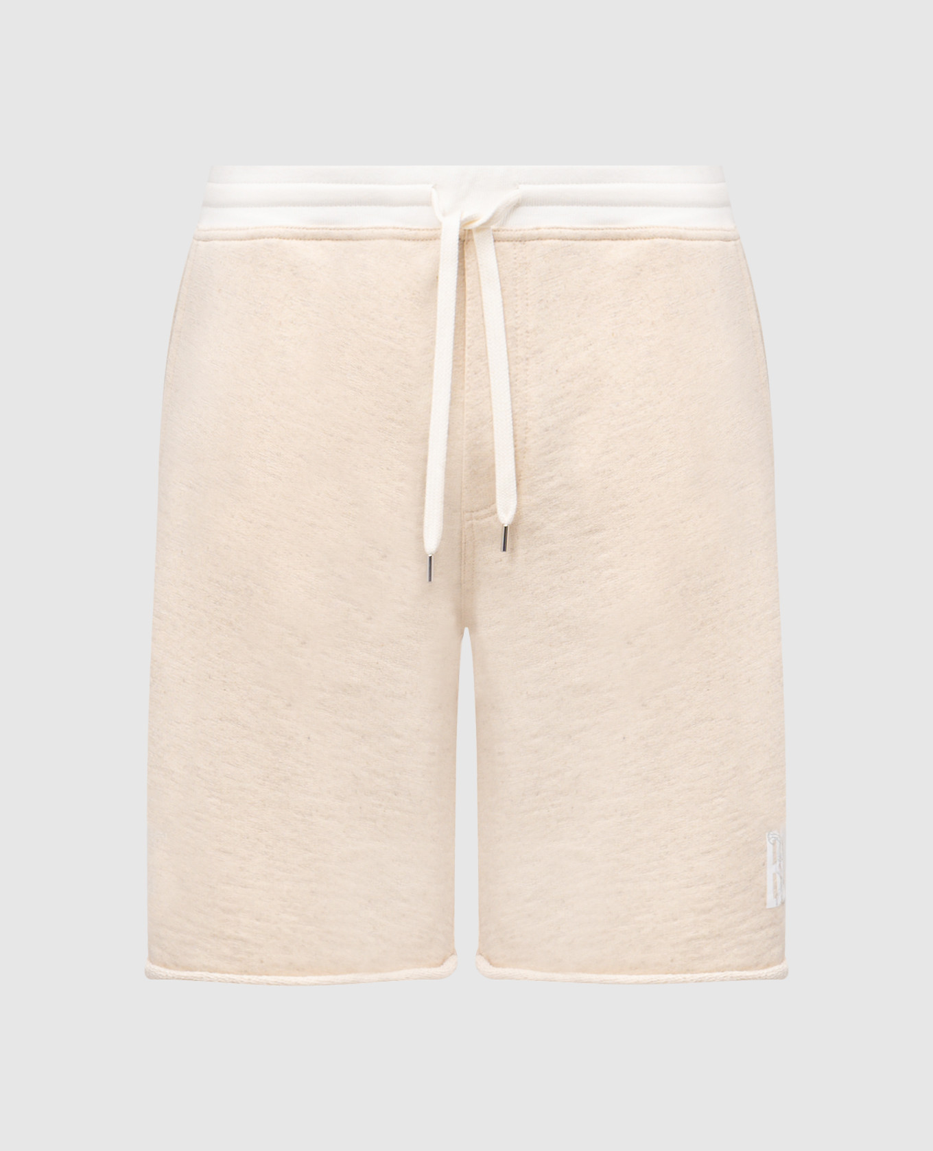 Бежевые шорты с монограммой логотипа