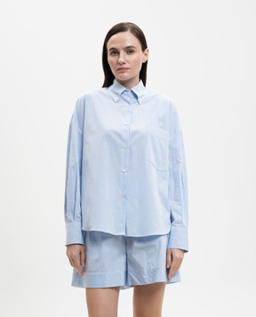 Solotre Голубая рубашка в полоску M1AB0042