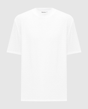 Balmain Біла футболка у візерунок GH1EG200JL67